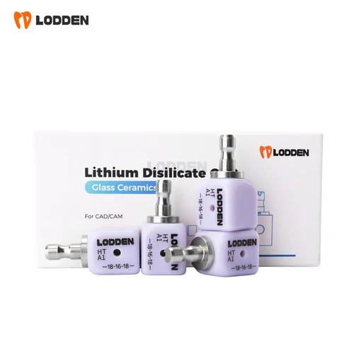 Lodden-cerámica de vidrio A16 con orificio, bloques de disilicato de litio, cubos de cerámica de vidrio CAD/CAM, sistema abierto, materiales de chapa para dentista