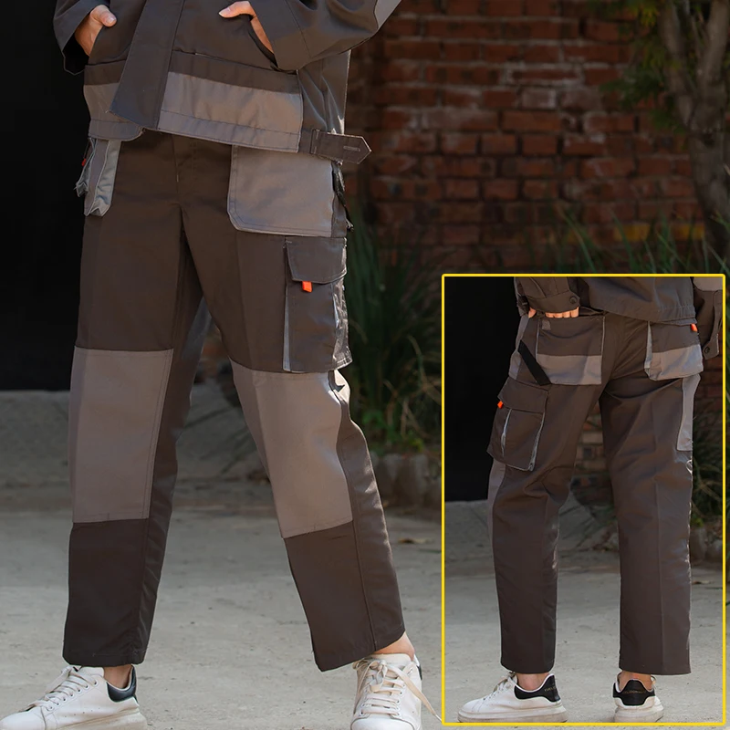 مريلة وزرة الرجال العمل المآزر مصلح حزام حللا السراويل زي العمل #5