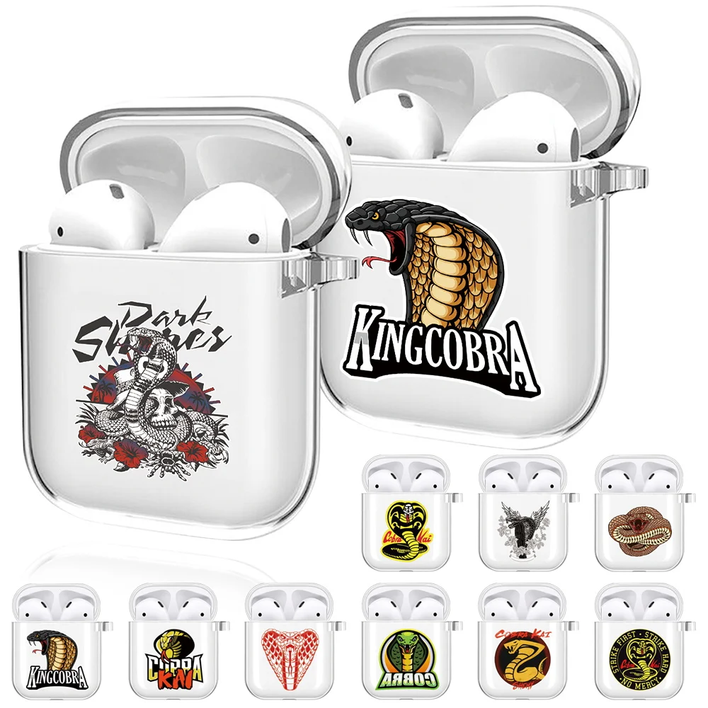 Silicone Earphone Cases for Apple AirPods 1/2 Gen Cobra Print Earphone Case for AirPods 1st/2nd Wireless Charging Box Bags