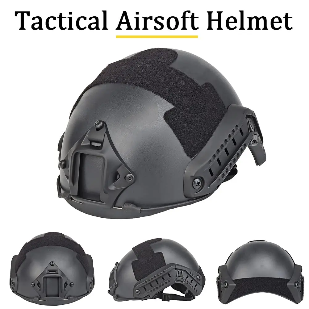 FAST Helmet, with Goggles, Flashlight, Flashing Lights, NVG Imitations, Knee and Elbow Pads, for Outdoor Games Airsoft Paintball