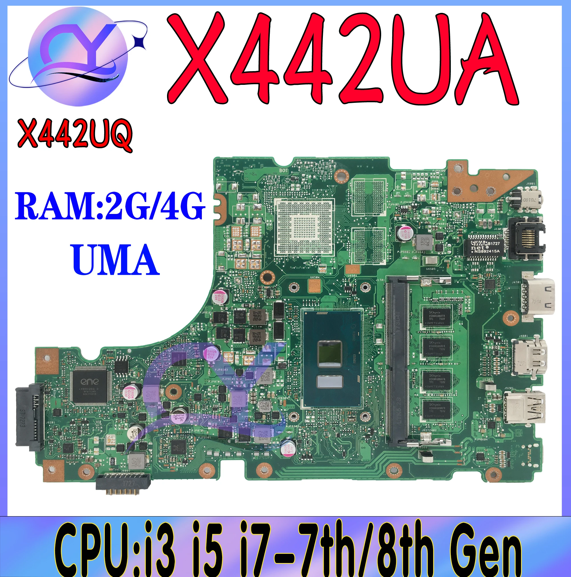 เมนบอร์ด X442UQ สำหรับ ASUS VivoBook X442UQR X442UA X442UF X442UNR X442URR R419U แล็ปท็อปเมนบอร์ด4G/8G 930MX/i3 940MX/i5/i7-CPU