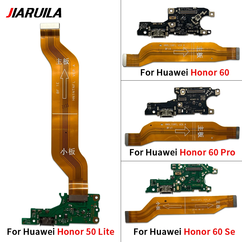 USB Dock Connector Charging Port Flex Cable For Huawei Honor 50 60 Lite Pro Se Nova 5T Charger Board With Mic Module