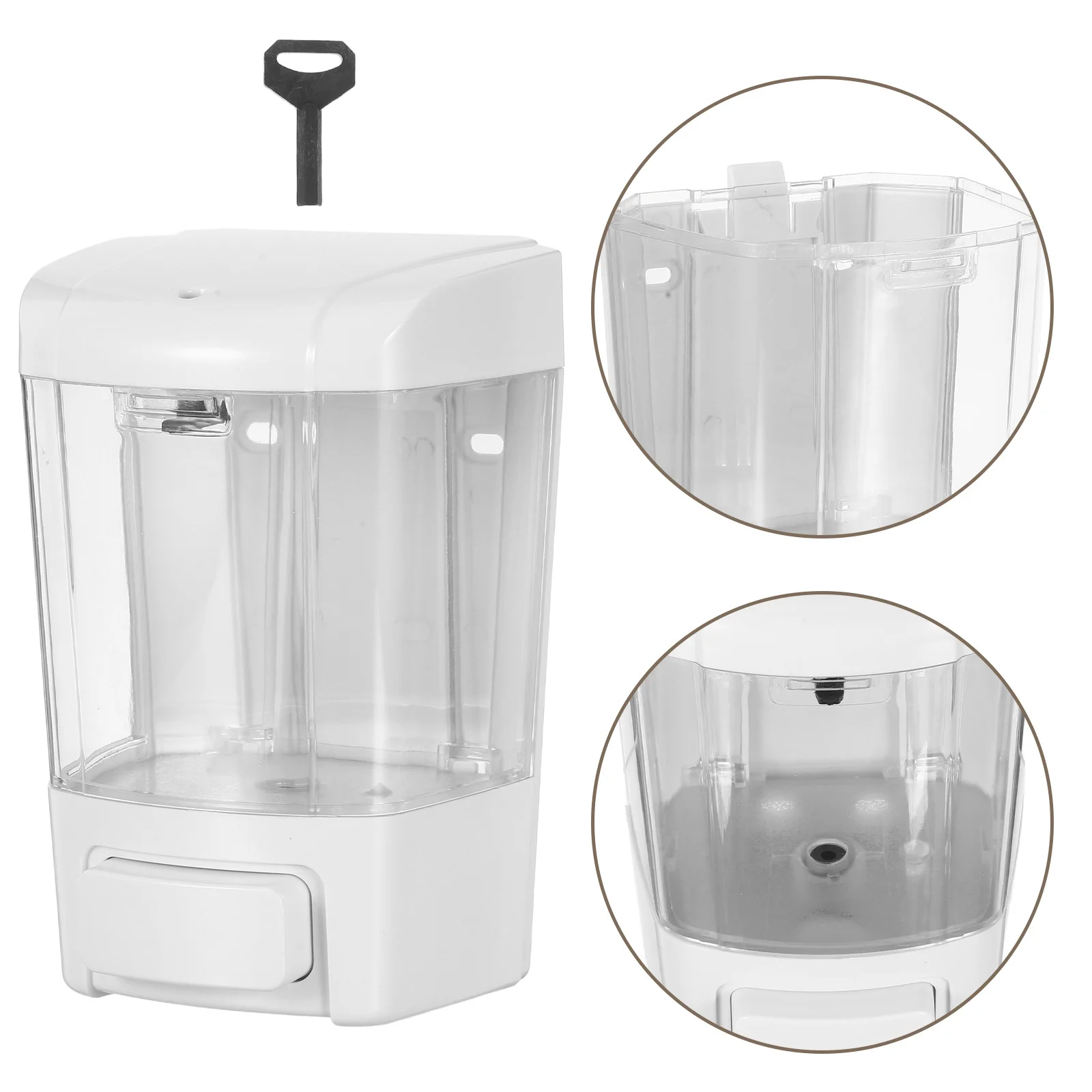 

800Ml Wall Mounted Soap Dispenser Manual Liquid Pump For Bathroom Kitchen Hotel Clear Refillable Plastic Container - Shampoo