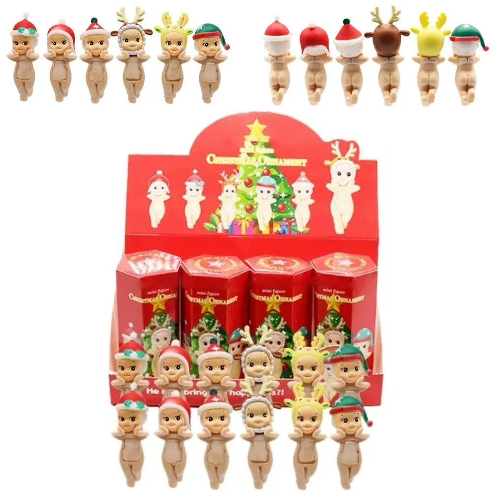 *حفلة شعبية عيد الميلاد زهر الكرز سلسلة دمية صغيرة صندوق الغموض نموذج مكتب الديكور هدية دمية صغيرة للأطفال لعبة هدية **