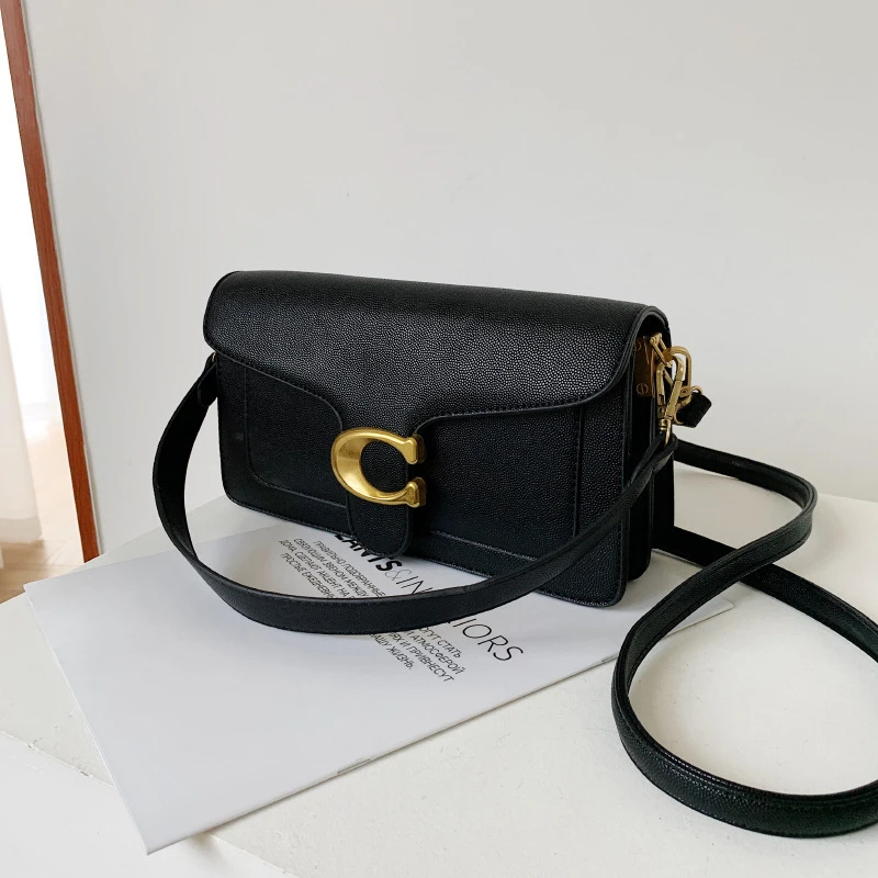 2025 new fashionable caviar small square bag, high-end underarm women's bag, simple crossbody bag