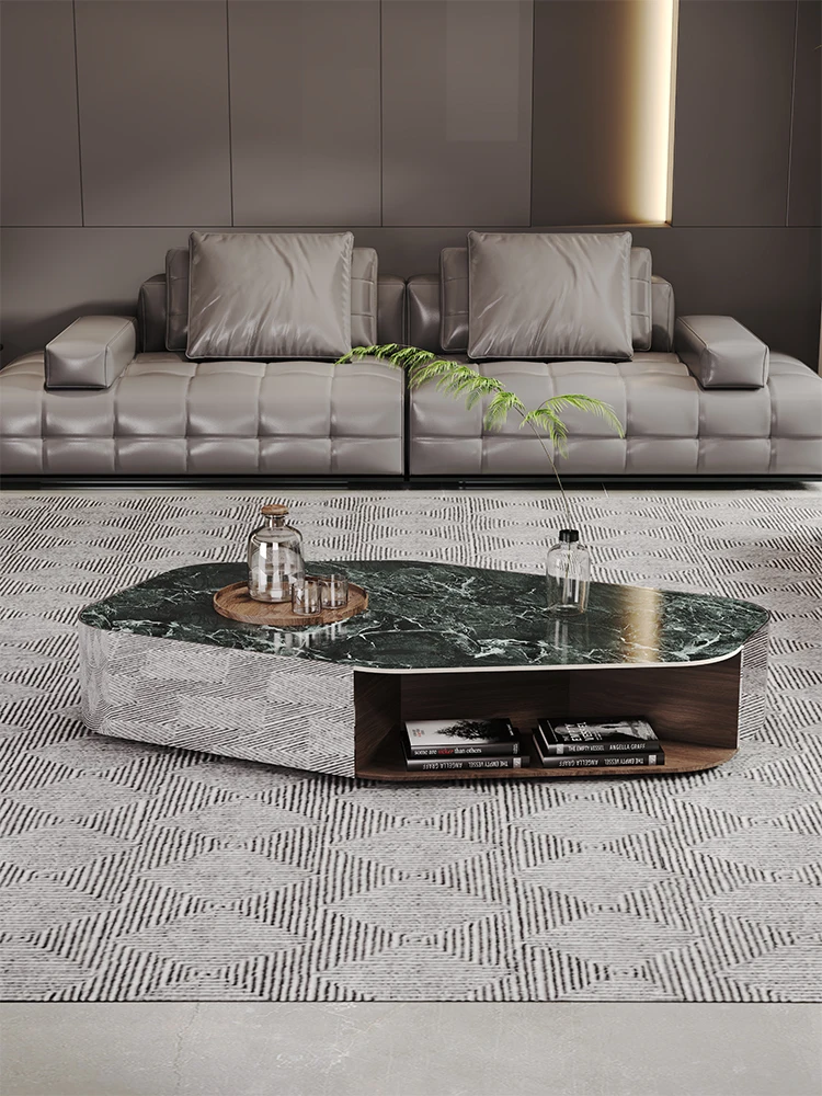 Italian, minimalist, rock slab coffee table, new, high-end, art, rectangular, coffee table, living room, simple, coffee table