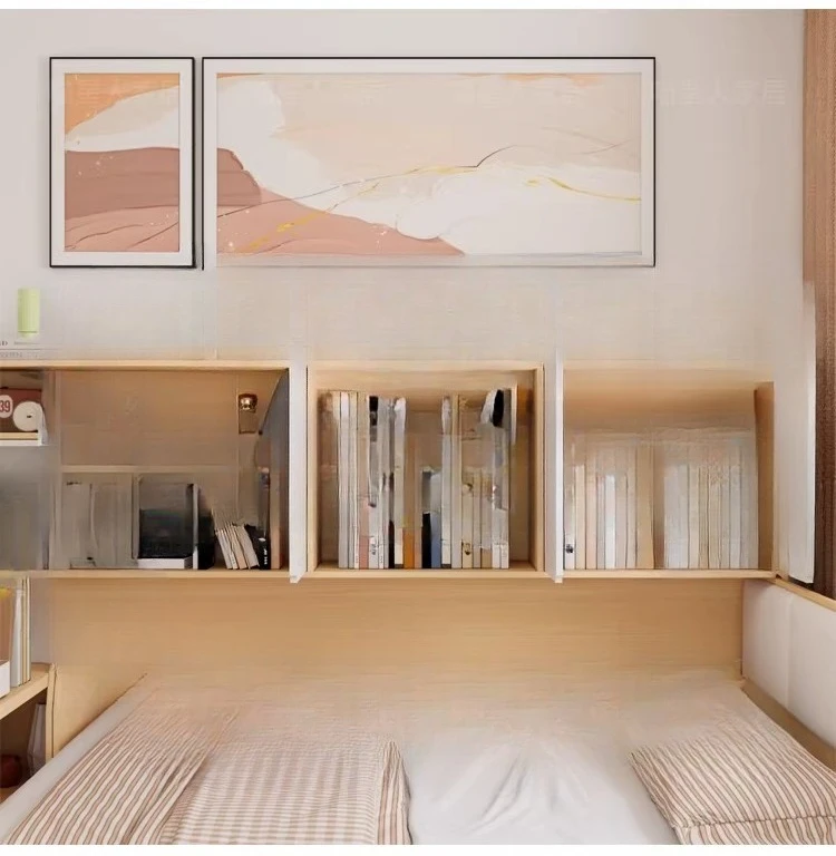 

Tatami bed desk integrated simple children's single bed with bookshelf multi-function