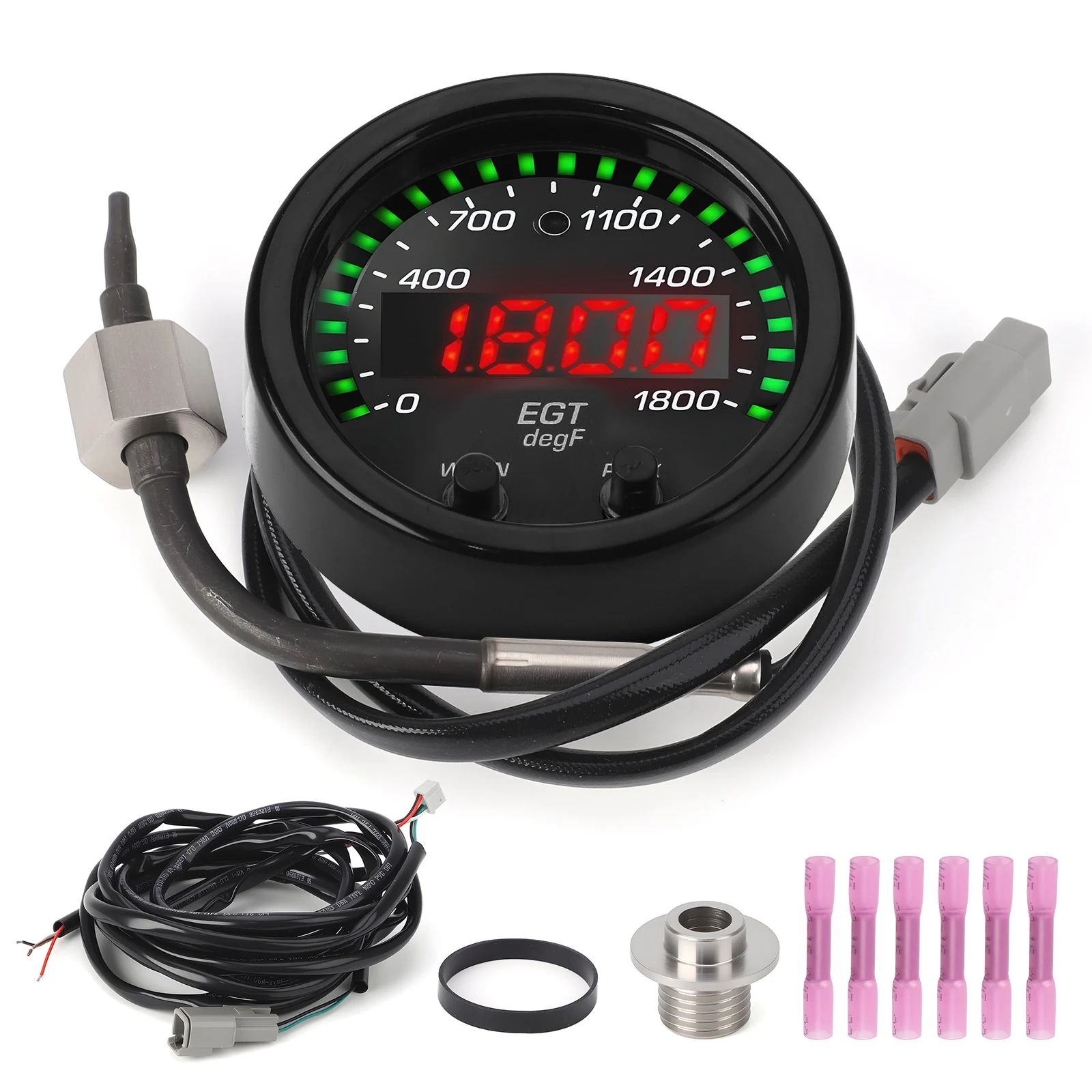 

30-0305-ACC X-Series 52MM Car LED Digital Exhaust Gas Temperature EGT Gauge Kit 1800F / 1000C Car thermometer Meter With Sensor