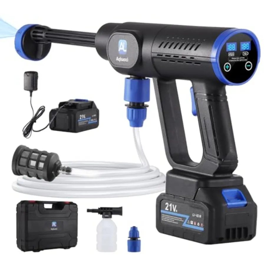 

Cordless Pressure Washer 1450PSI Portable Power Washer with 2 Rechargeable 20000mAh Batteries Brushless Powered Hand Held Washe
