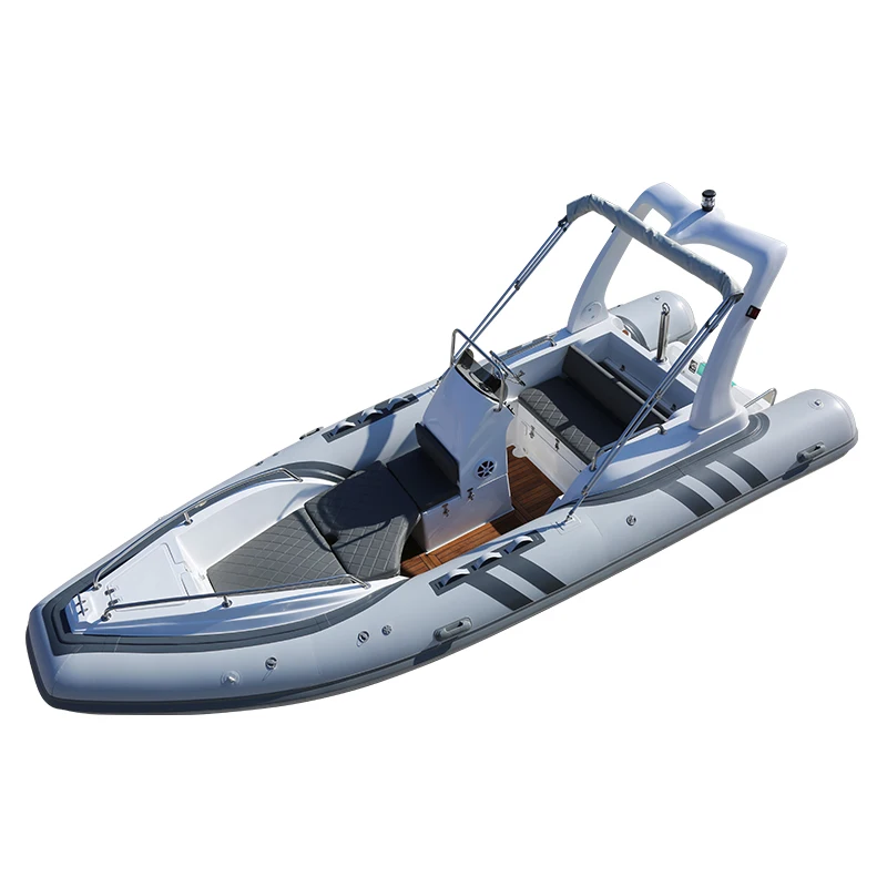 CE Certified 8-Person 19ft 5.8m Luxury Hypalon Inflatable Boat Fiberglass PVC Material With Outboard Engine For Ocean Fishing