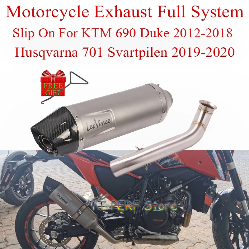 

Slip On For KTM 690 Duke 2012 - 2018 Husqvarna 701 Svartpilen 2019 2020 Leovince Motorcycle Exhaust Muffler Modified Moto Escape