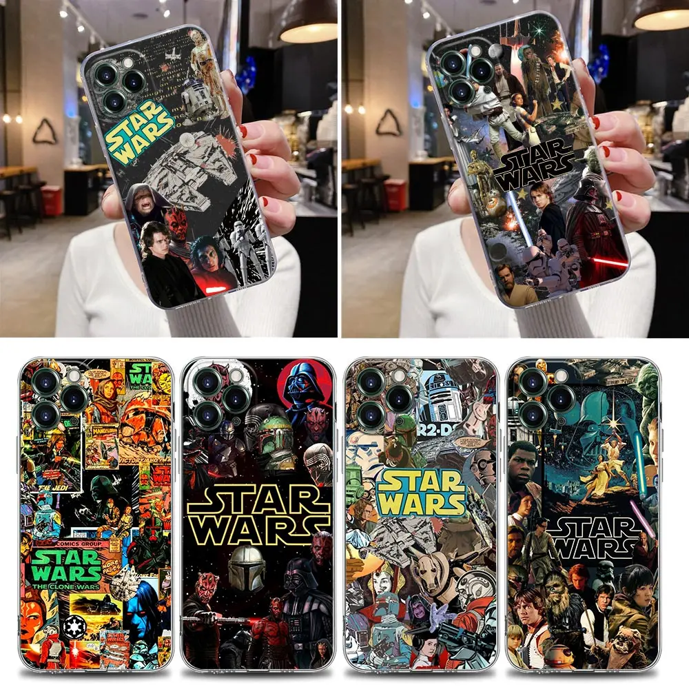 S-Starwars Kyloren Hansolo Theforce Clear Case For iPhone 16 15 14 13 12 11 Pro Max Mini Plus Xs XR Cover For iphone 16 Pro Case