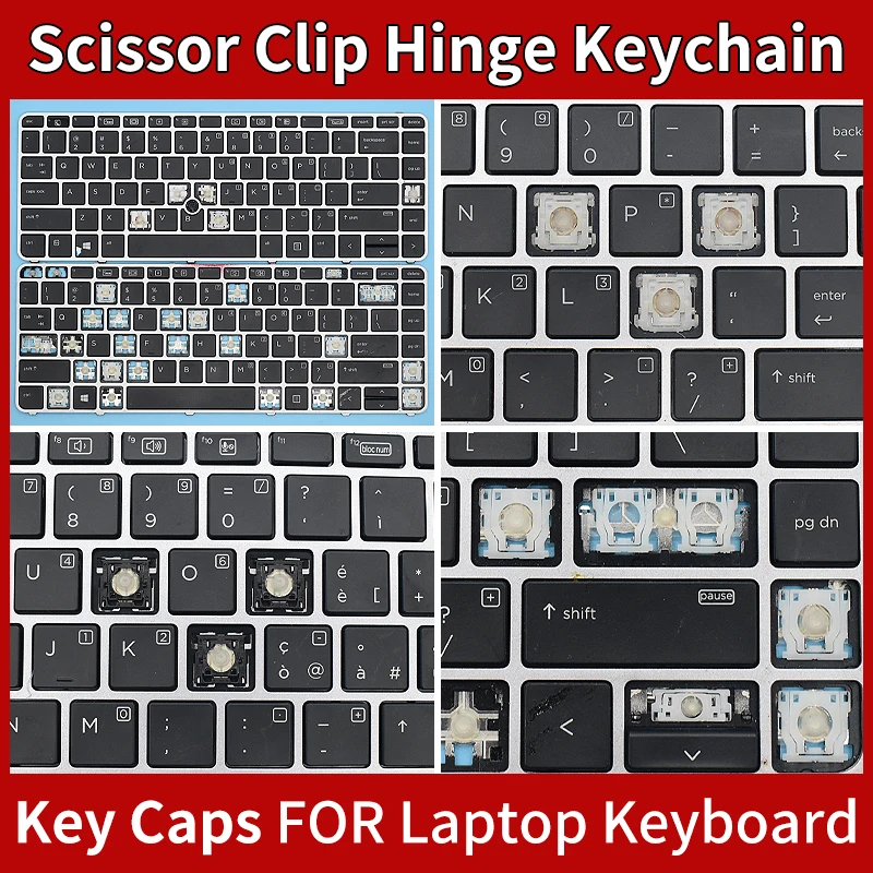 Replacement Keycaps Scissor Clip Hinge For HP Elitebook 740 745 840 G3 G4 843 745-G3 Keys Key Cap Keyboard Keychain