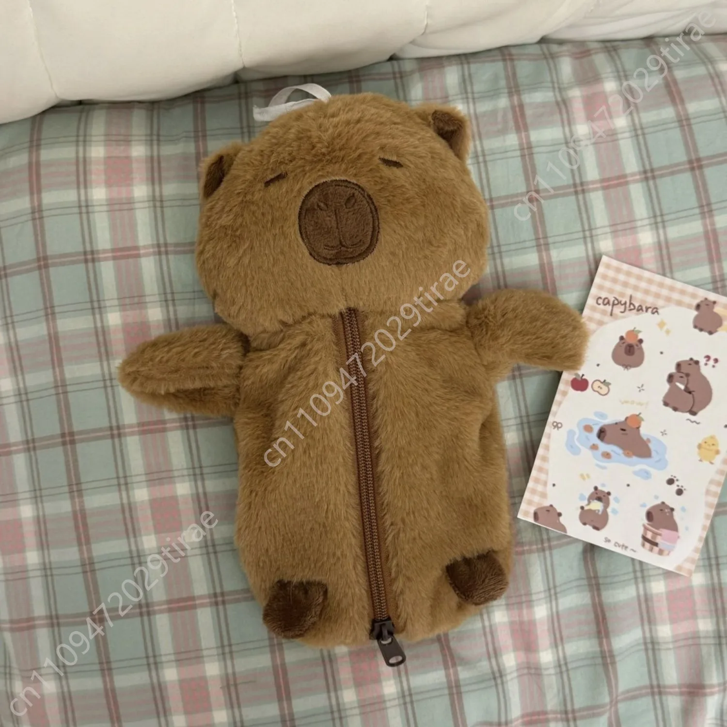 Tempat Pensil Kain Capybara Tas Pensil Multifungsi Hadiah Kreatif untuk Kantor Sekolah