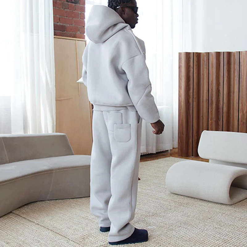 2025 Y2k موضة هوديي الرجال والنساء ملابس الشارع فضفاضة غير رسمية شخصية متعددة الوظائف كنزة قطيفة عداء ببطء Sweatpants Se #6