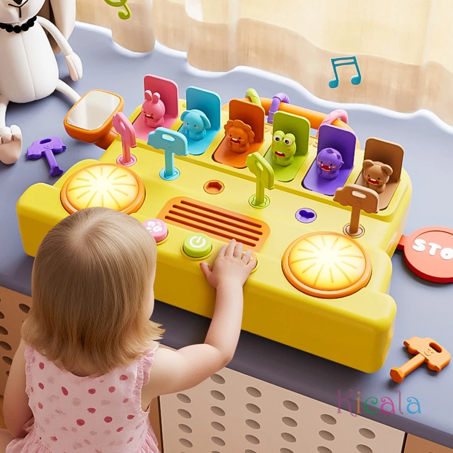 Kids Bus Busy Board Montessori Toys Lights Music Lock-picking Game Interactive Education Pop Animal Up Baby Toy Christmas Gifts