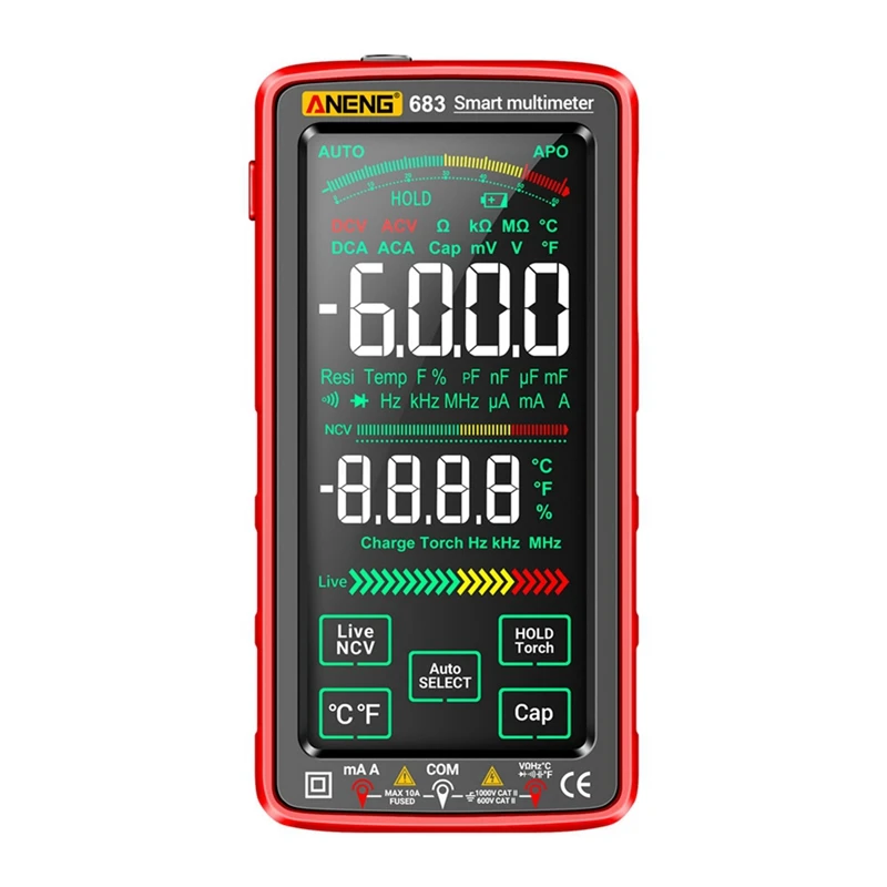 ANENG 683 Smart Multimeter High-End Touch 6000 Counts Multimetro Test Rechargeable Multitester AC/DC Voltage Tester Tool