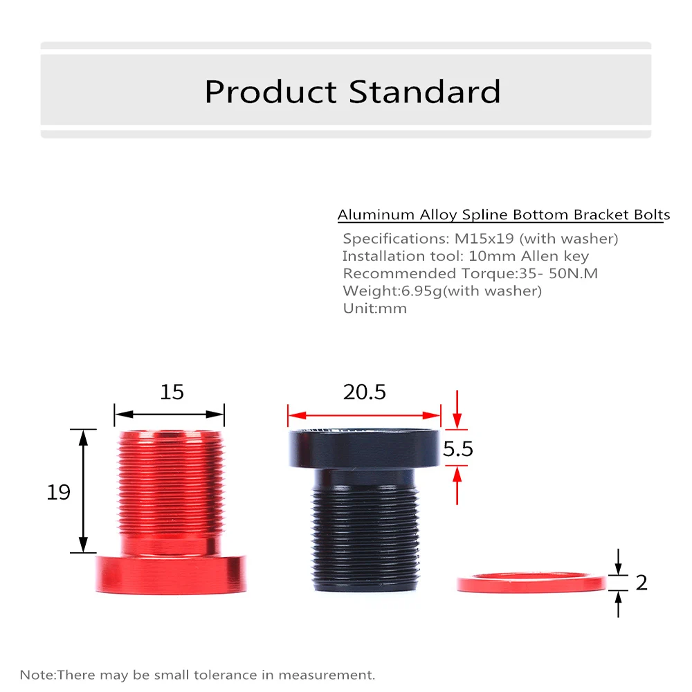 

RISK 2pcs M15 Mountain Bike Splined Bottom Bracket Bolts 7075 Aluminum Alloy Waterproof Cover Bottom Bracket(B.B) Crank Screws