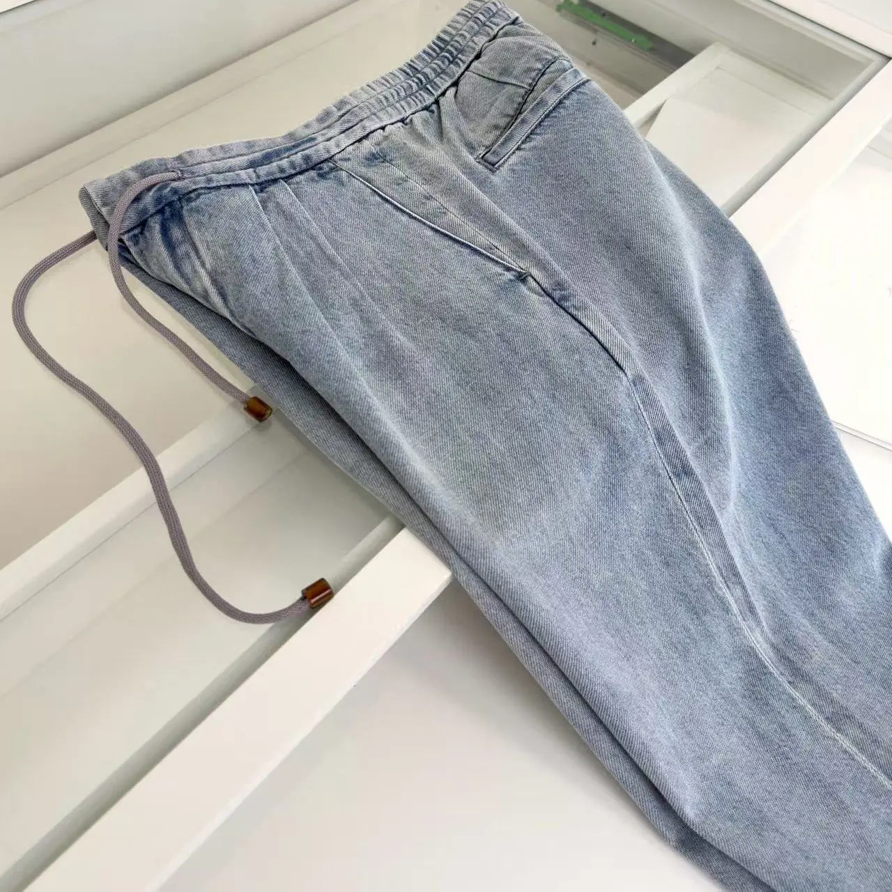 BC ملابس رجالية إيطالية أوائل الخريف موضة جديدة جينز غير رسمي للرجال بنطال مستقيم واسع الساق بسيط ومتعدد الاستخدامات