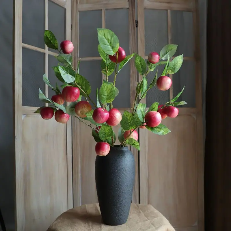 

Новая современная Имитация яблока, украшение для обеденного стола, однотонное цветочное украшение
