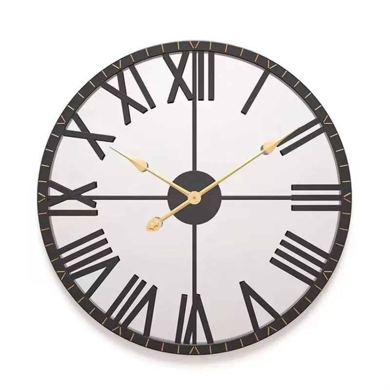 80cm Rustic Antique Large Luxury Roman Digital Quartz Wall Clock Iron Art Home Decor Metal Decoration Dropshipping Watch Sale