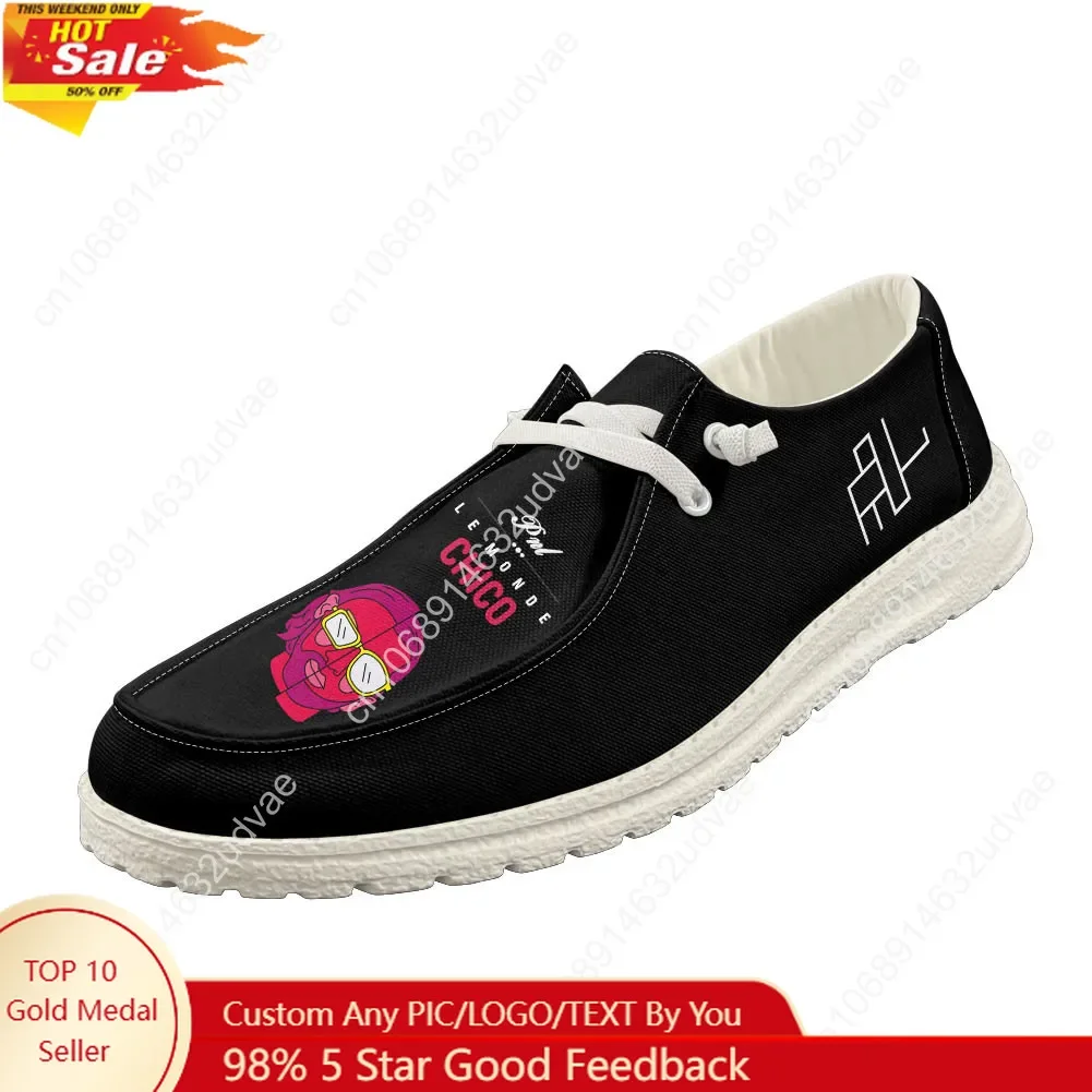 

Le Monde Chico Loafers PNL Album French Rapper Men Woman Casual Shoes Lightweight Flat Footwear Outdoor Customized Shoe White