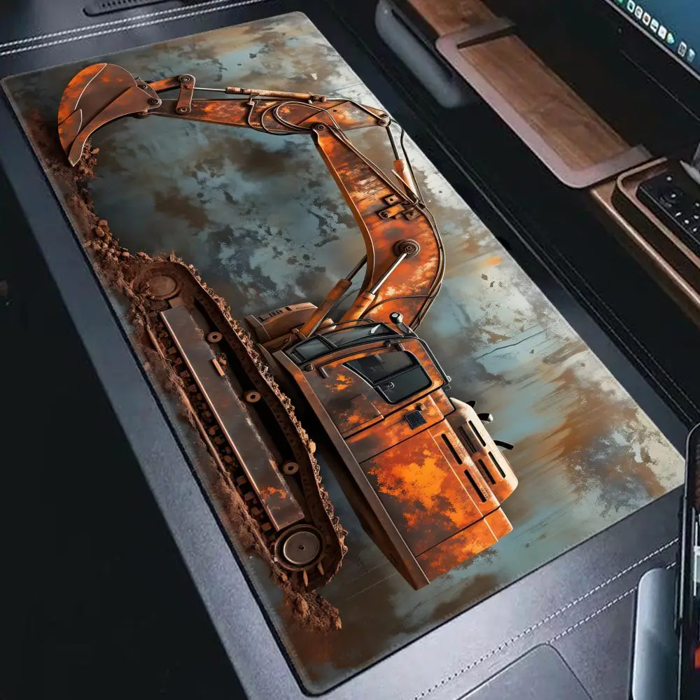 

HYBXAXC Waving heavy metal style excavator pattern mouse pad, suitable Anti-slip Gaming Keyboard Mousepads Long Desk Pads