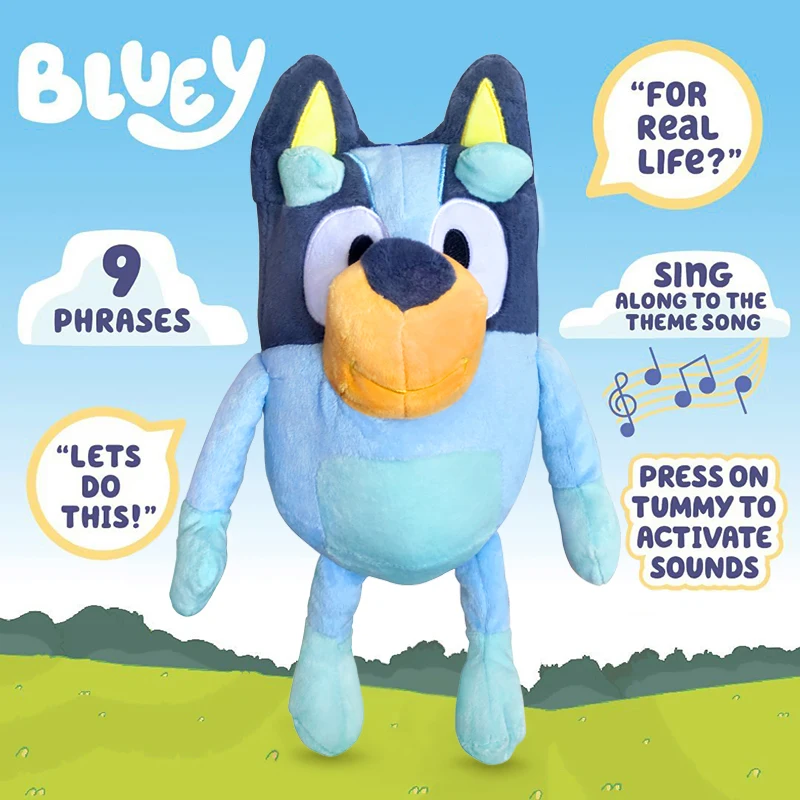 30CM Bluey And Bingo Plush Toys Anime Cartoon Vocalizable Music Stuffed Plush Doll Toys Children Christmas Gift Toys