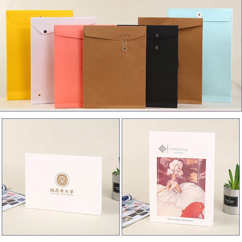 10Pcs Blank Kraft Paper Envelope Bag T-shirt Clothing Packaging A4 File Express Bag Gift Packing Envelope