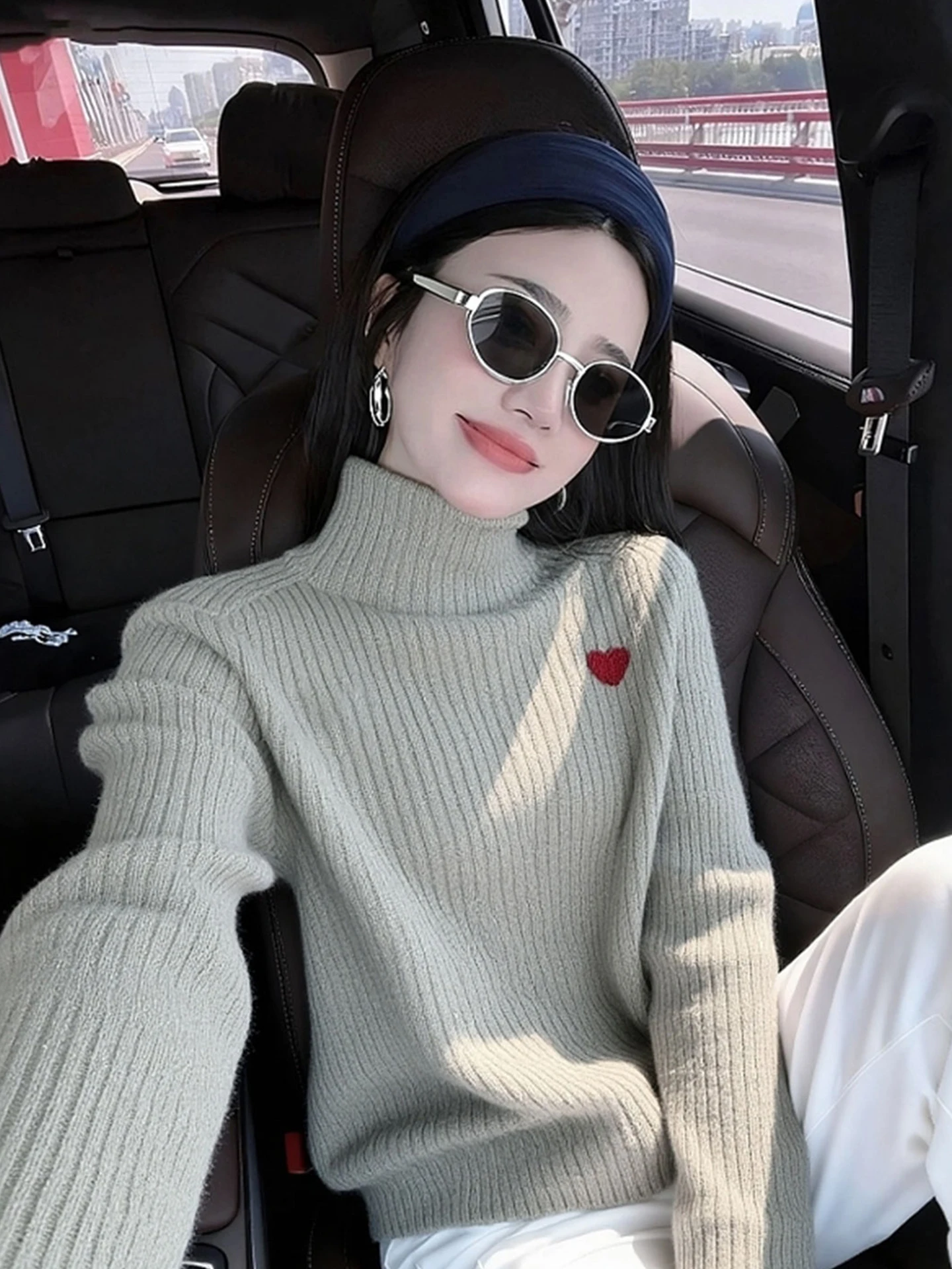 

Warm Thiened Long Sve Knitted Sweater Comfortable Design Trendy Overhead Winter Faion Women's Camere High Collar Coat