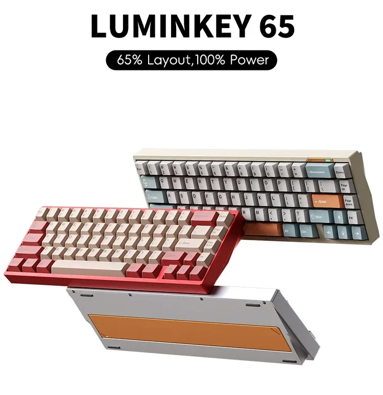 

LUMINKEY65 Mechanical Keyboard Aluminium Alloy Low Delay Three Mode Hot Swap Customized Wireless Gaming Keyboard Pc Gamer Gifts