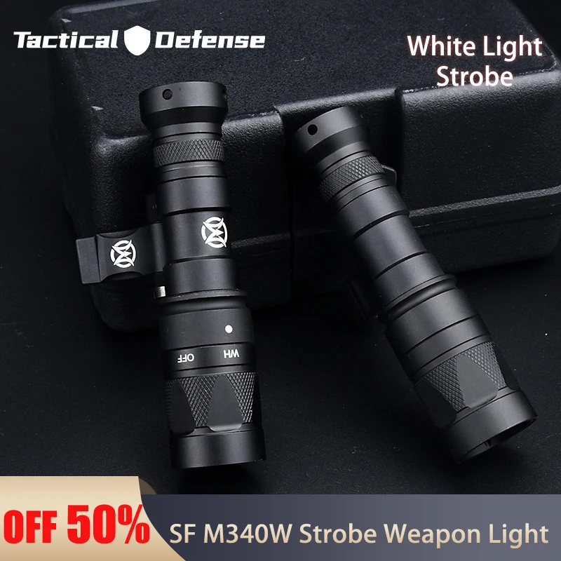 Wadsn M300 Strobe Weapon Scout Light Tactical M340W 510lm Flashlight with MLOK Keymod Rail Hunting Airsoft Accessories M340