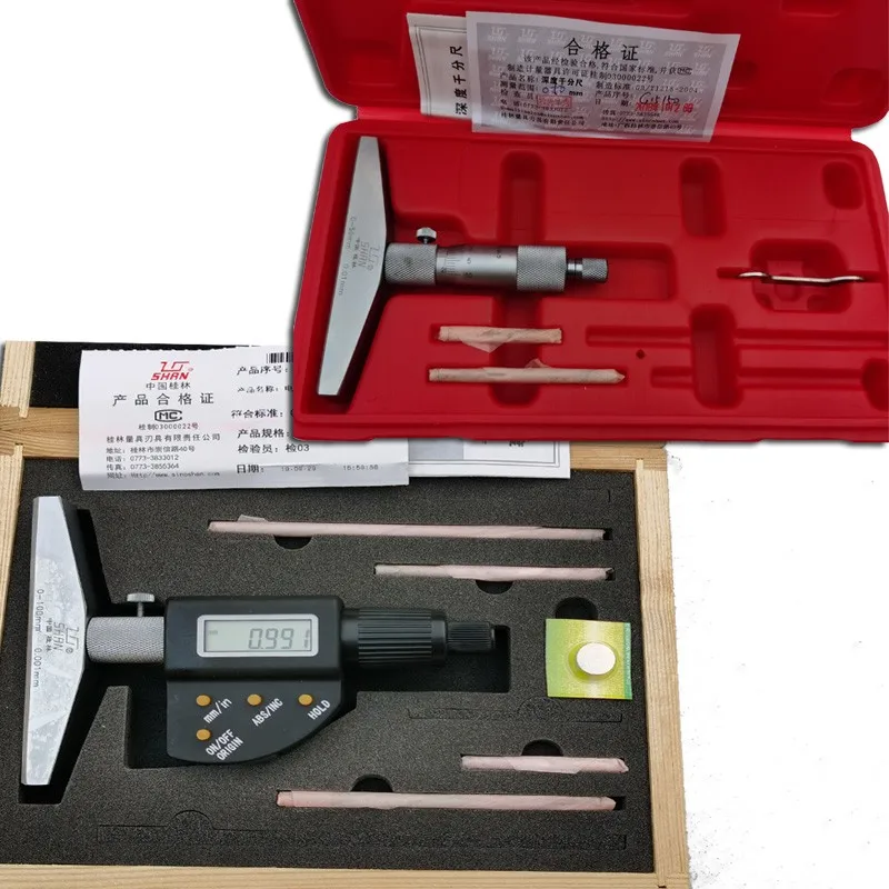 25mm 50mm 100mm 0-150mm digital depth micrometer 0.001mm Electronic Depth Micrometer Base Machinist Mico Gauge deep micrometer