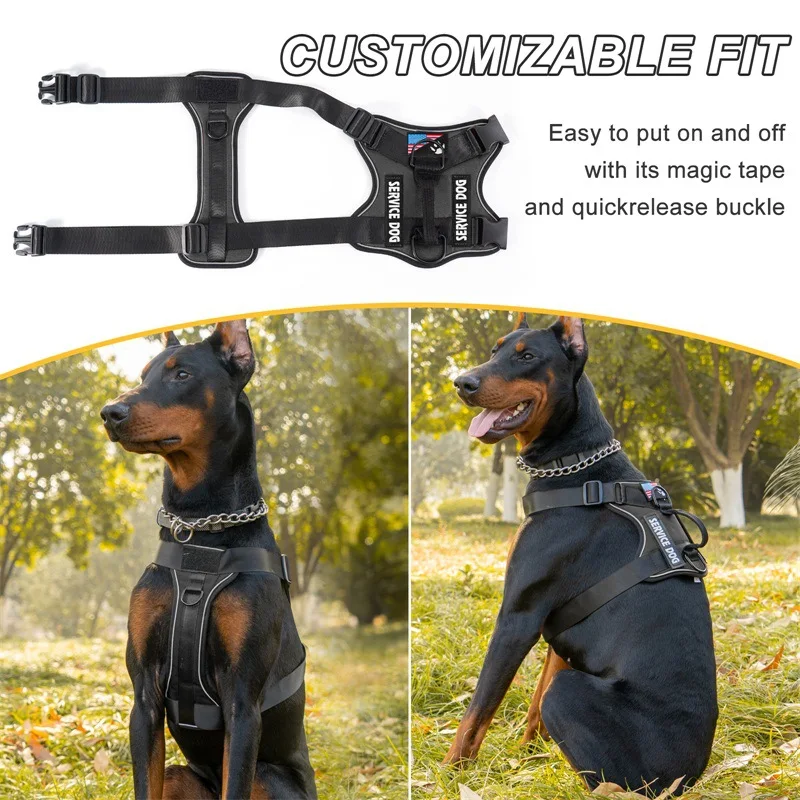 Tactical Pet Dog Harness Adjustable Reflective Breathable Dog Escape Proof Vest Harness Small Medium Large Dog Pet Supplies