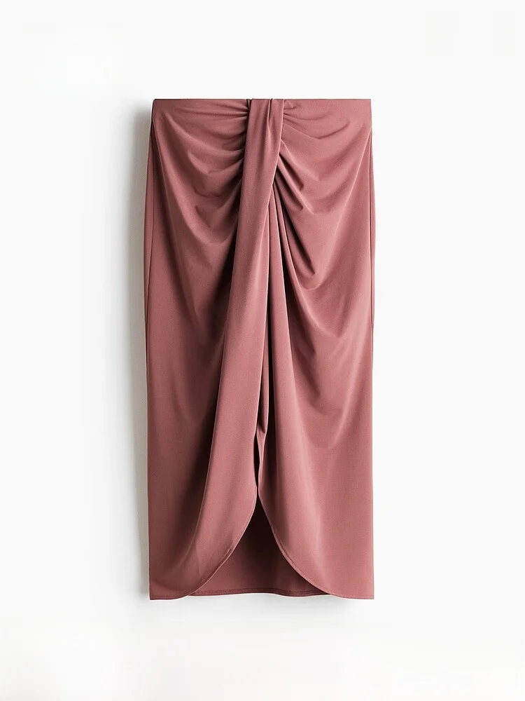 

Новинка весенней коллекции: женская юбка H-силуэта из эластичной ткани с эффектом сборки, из полиэстера и спандекса