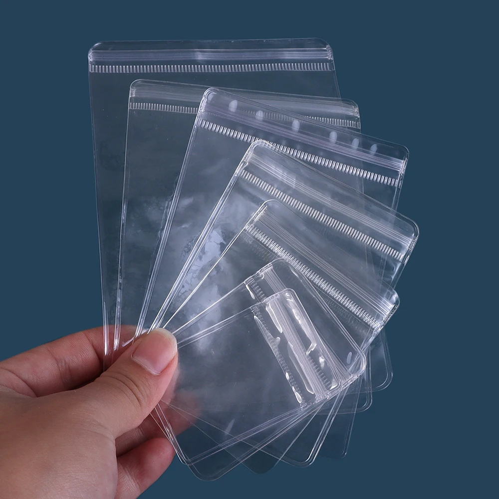 20pcs Transparent PVC Plastic Self Sealing Bag Dustproof Zip Lock Bags For Necklace Earrings Storage Bag Jewelry Packaging Bag