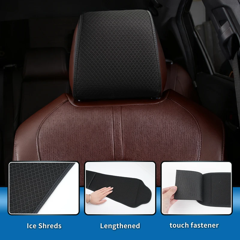 

Car Seat Ice Silk Headrest Pillow Case Storage Bag For NO