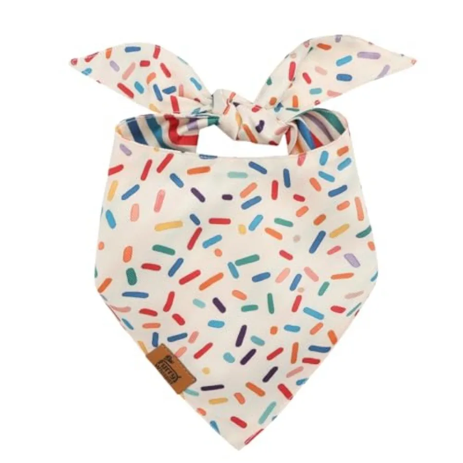 

Dog Birthday Bandana, Reversible Soft Breathable Adjustable Pet Scarf for and Dogs, Party Photo Outfit for Boy or Girl, and Str