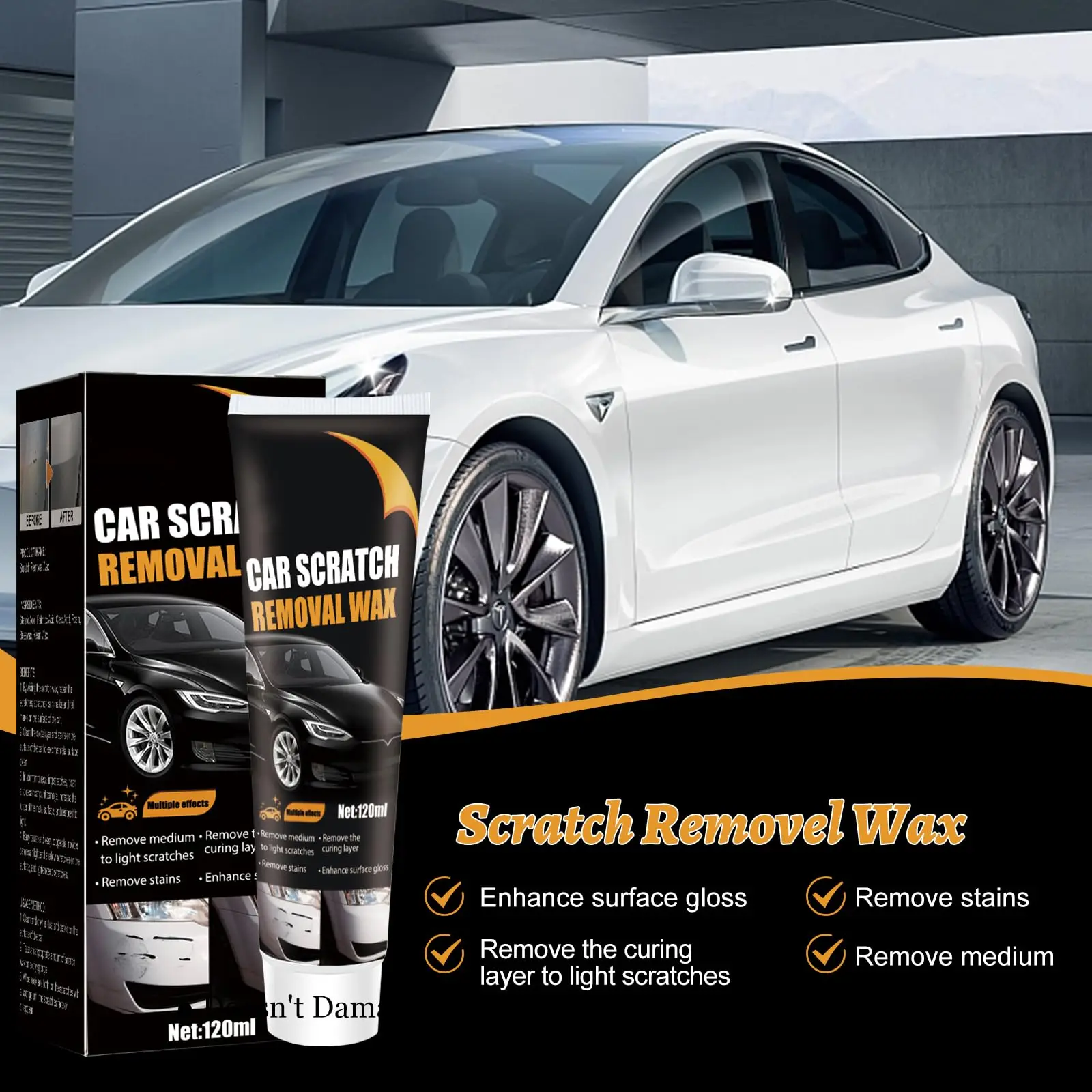 Car Scratch Repair Paste Surface Oxide Layers Stains Repairs Paint Scratches Remover Improves Automotive Gloss Restores Light