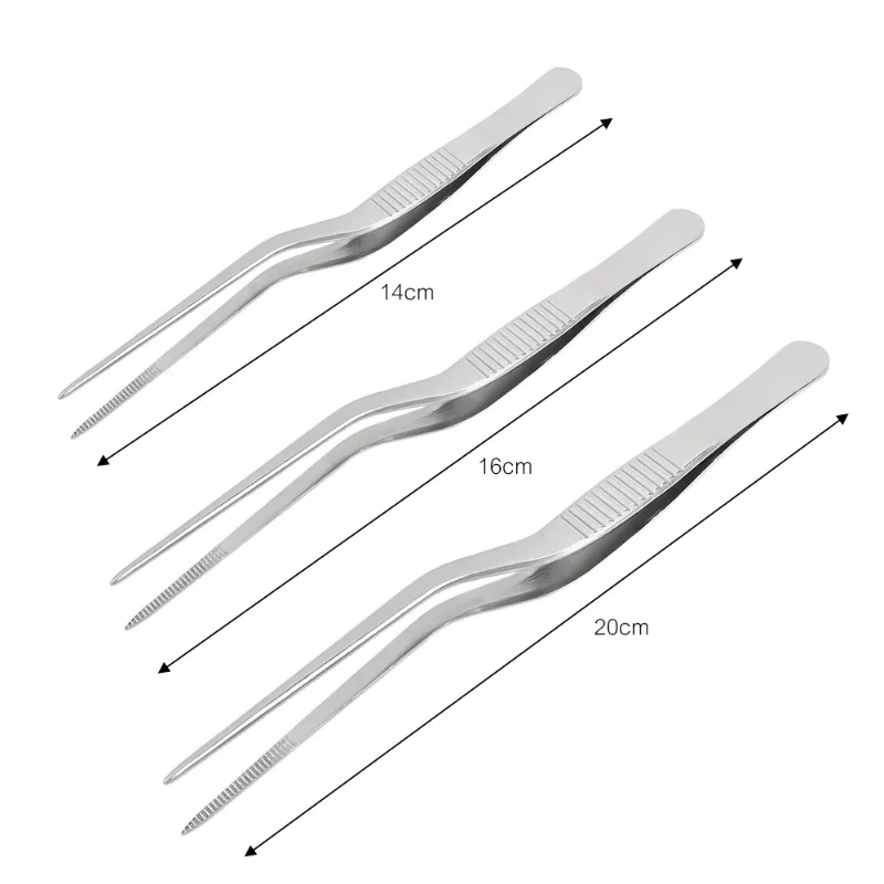 3/1 pz Kitchen Tweezer utensile BBQ pinzette Food Clip Kitchen Bar Chief Tong in acciaio inox portatile per Picnic Barbecue Cooking