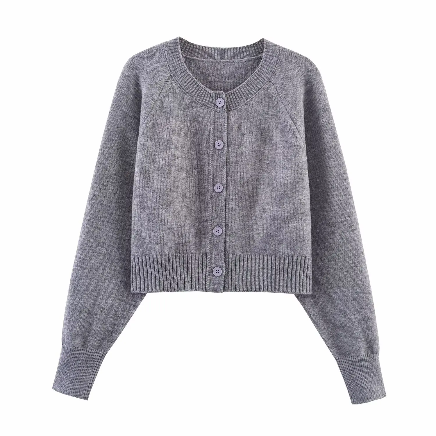 

Однотонный открытый кардиган с короткими плечами и длинными рукавами, круглым вырезом, осенний новый стиль, модный женский топ в европейском и американском стиле