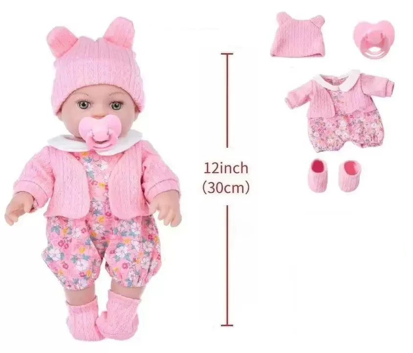 1 Stück 12 Zoll Neugeborenes mit weichem Vinylkörper, realistische lebensechte wiedergeborene Babypuppe, handbemalte Adern, wach Puppenspielzeug, ideale Geschenke