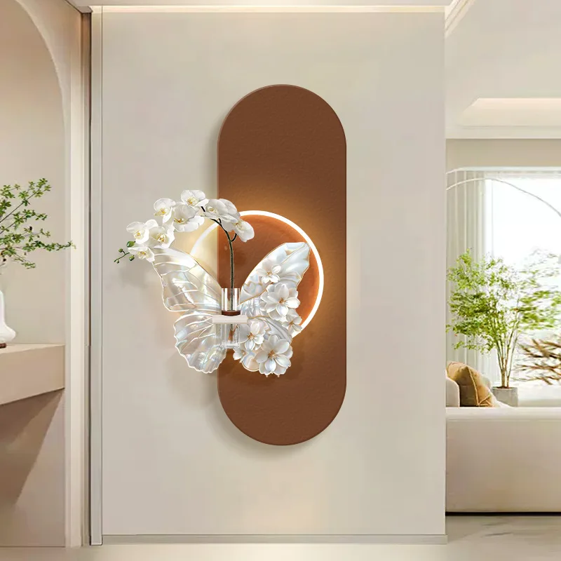 

Cream wind entrance hydroponic green plant decorative painting living room with vase can grow flowers luminous painting