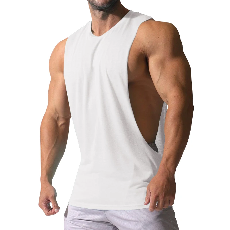 2023 Spring/Summer New Men\'s Tank Top Foreign Trade Muscle Men\'s Sports Casual Solid Color Men\'s Sleeveless Sweetheart T-shirt