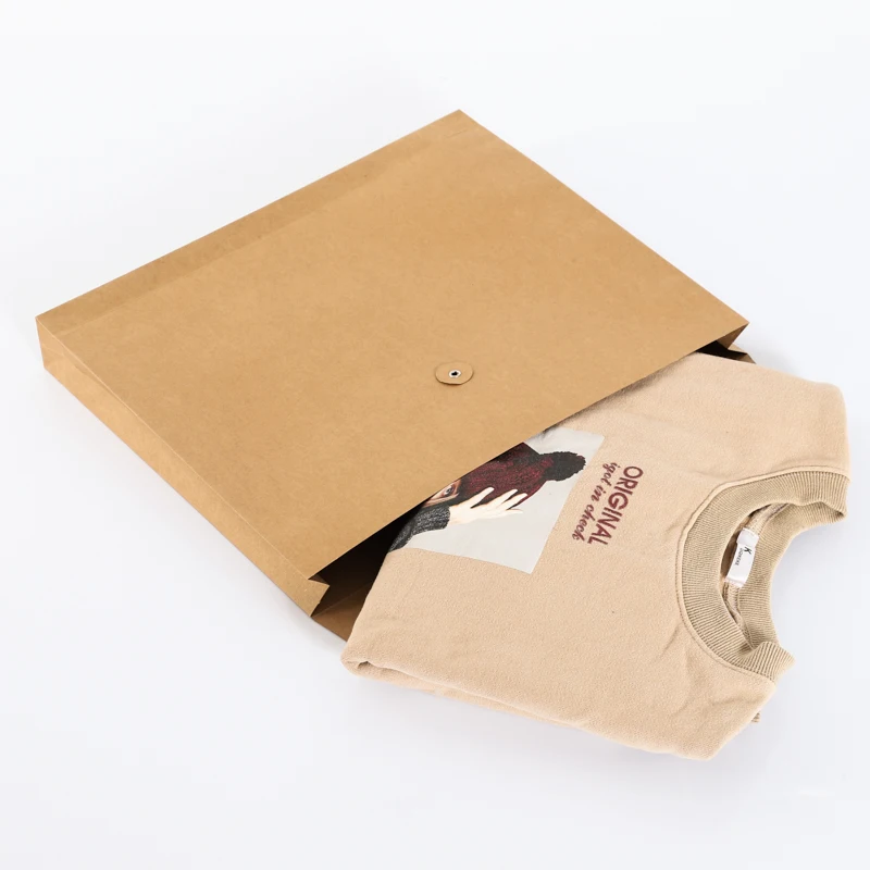 10Pcs Blank Kraft Paper Envelope Bag T-shirt Clothing Packaging A4 File Express Bag Gift Packing Envelope