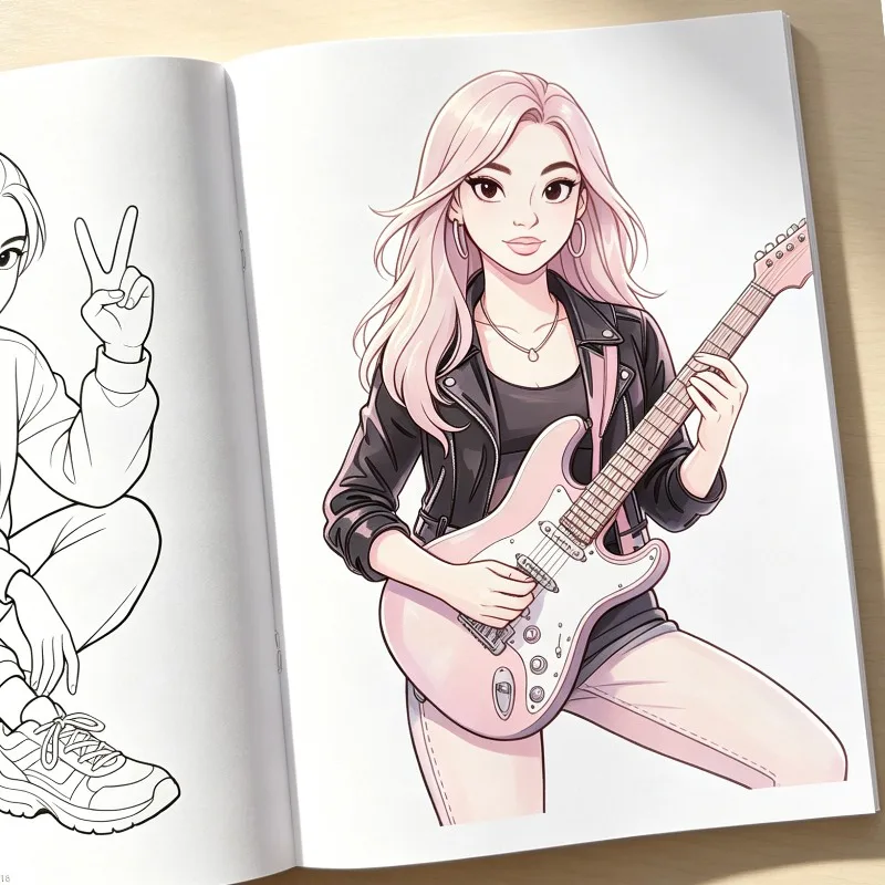 

A 32-page Coloring Book A Coloring Book Featuring Female Celebrity Characters An Adult Stress-relieving Doodling Practice Book