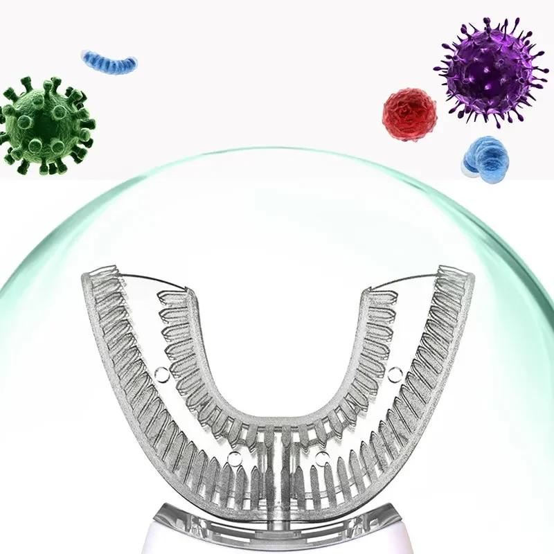 Gradi a forma di U spazzolino elettrico intelligente spazzolino da denti automatico sonico pulizia a 360 gradi carica USB spazzolino da denti impermeabile