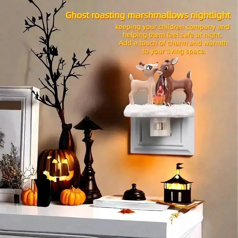 110V-US Halloween Night Light,Plug in Night Light,Santa Claus&Moose Night Light,Halloween Night Light Indoor Decorations