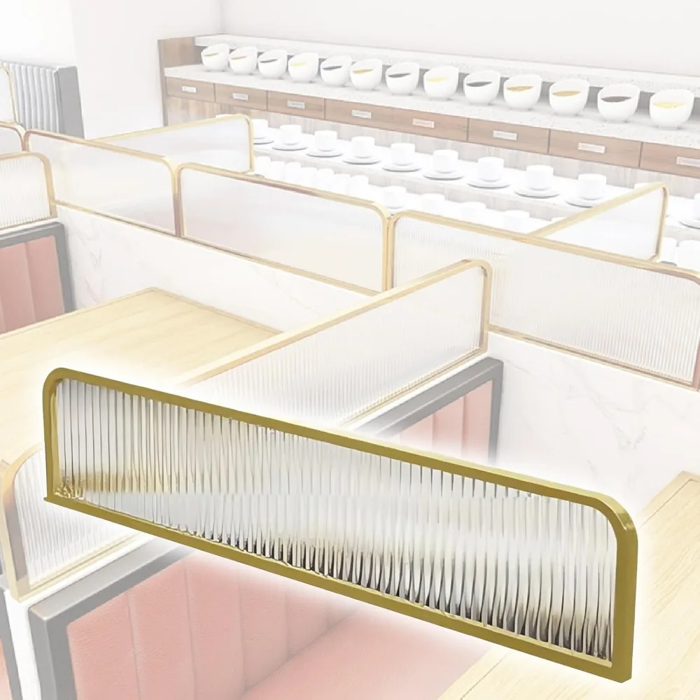 

Commercial Dividers for Dining Areas, Gold Semi-Privacy Countertop Low Fence Divide for Restaurant Desk, Restaurant Decorative P