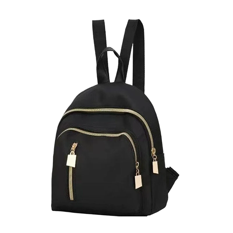 Mochila de nylon impermeável para mulheres Mochila pequena de lazer Bolsa de livro de estudante Bolsa de ombro casual Moda